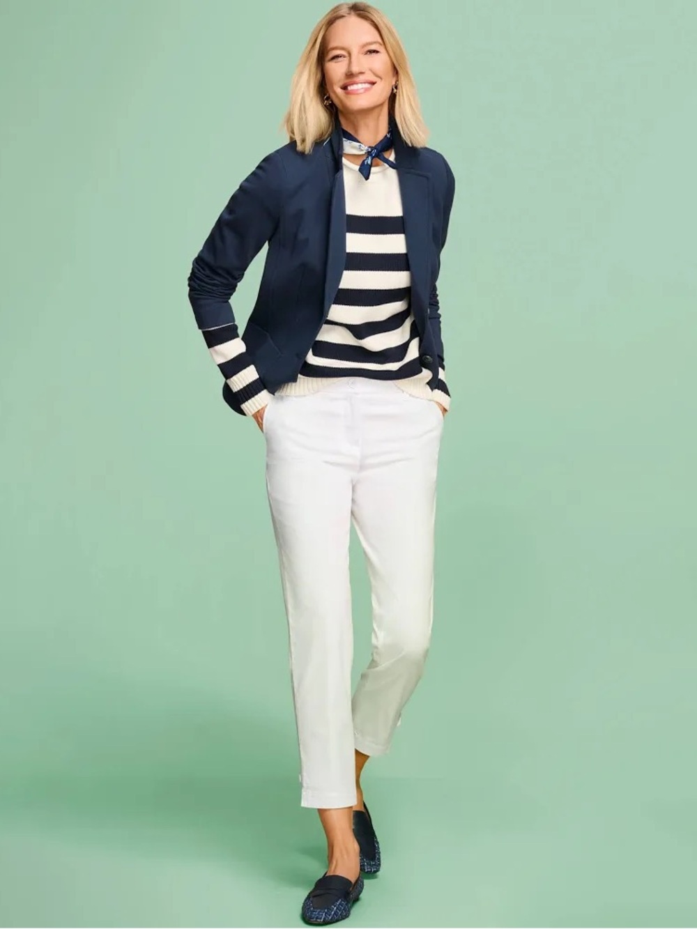 Talbots Women’s Heritage Twill Perfect Crop White Pants Size 12 Petite